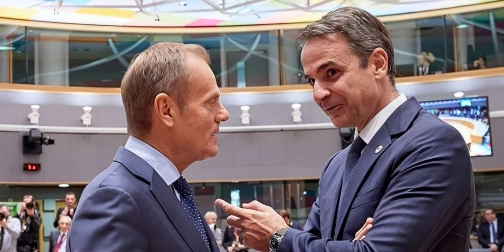 Ο Κυριάκος Μητσοτάκης με τον Ντόναλντ Τουσκ