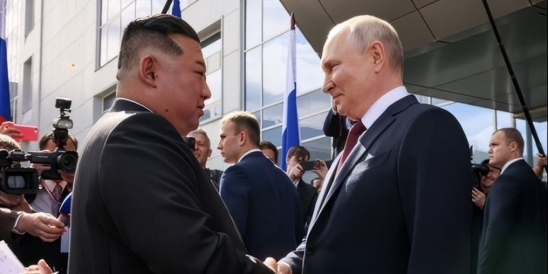 Ο Βλάντιμιρ Πούτιν με τον Κιμ Γιονγκ Ουν