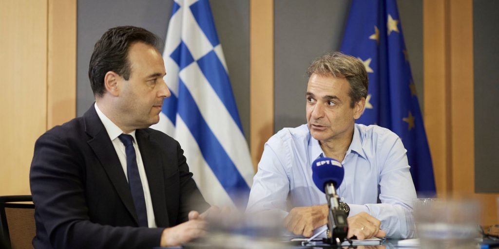 Ο Κυριάκος Μητσοτάκης με τον Δημήτρη Παπαστεργίου