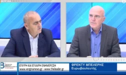 Ο Φρέντι Μπελέρης στο Βεργίνα TV και τον Στέργιο Καλόγηρο