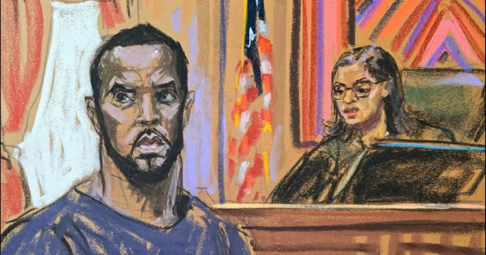 Σκίτσο από τη δίκη του Diddy
