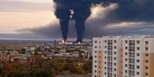 Φωτιά σε πετρελαϊκές εγκαταστάσεις στην Κριμαία