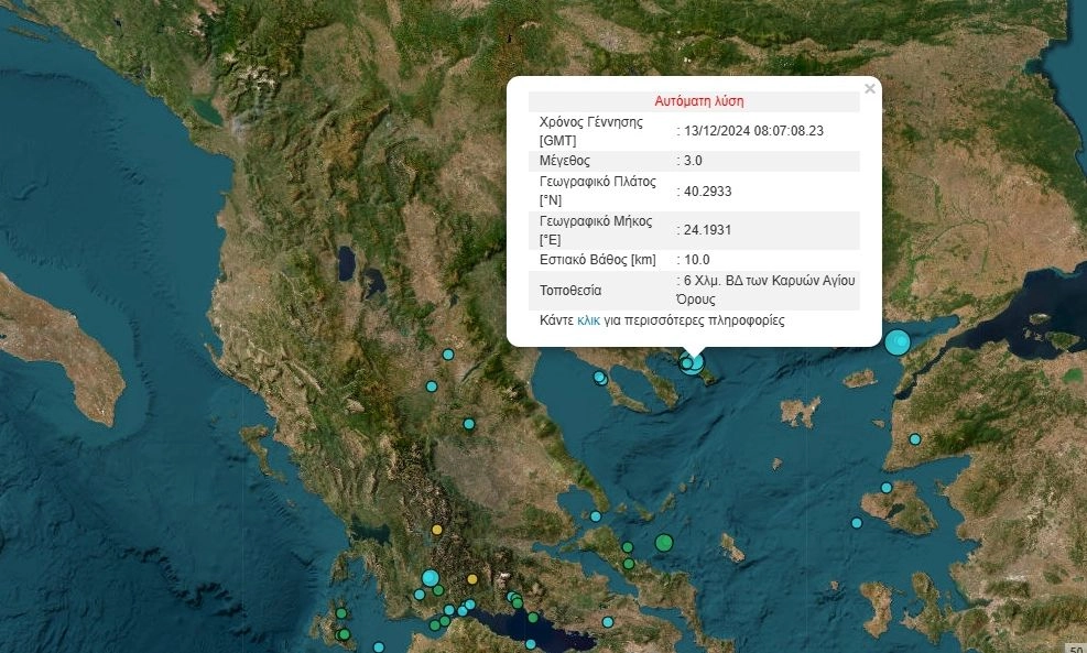 Άγιον Όρος - Σεισμός