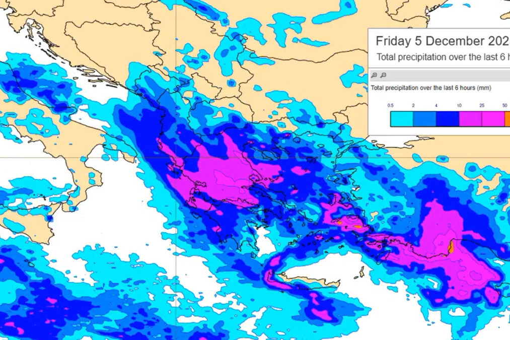 Κακοκαιρία: Χάρτης με την εξέλιξη των φαινομένων μέχρι το Σάββατο