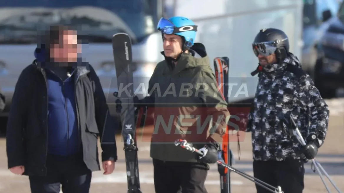 Στα Καλάβρυτα για σκι ο Κυριάκος Μητσοτάκης – Δείτε εικόνες