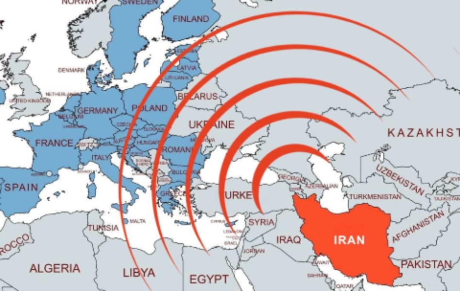 Ο χάρτης με την εμβέλεια βαλλιστικών πυραύλων του Ιράν προς την Ευρώπη
